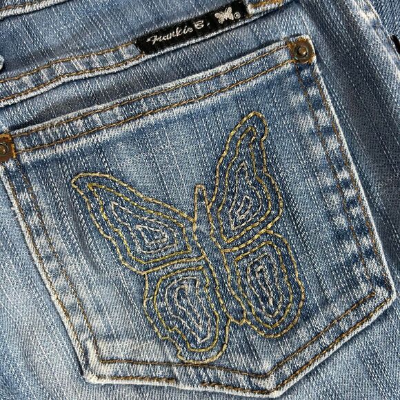 VINTAGE Y2K FRANKIE B Butterfly Blue Jeans - Picture 2 of 8
